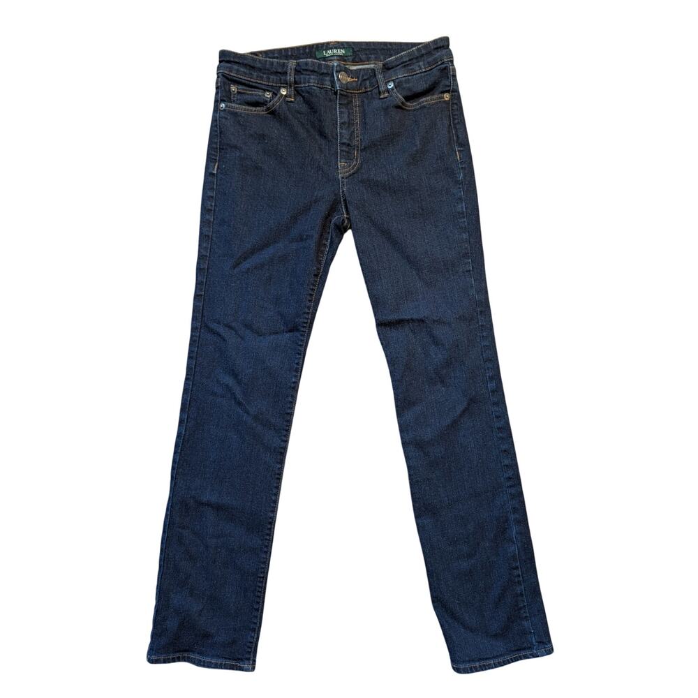 Lauren Ralph Lauren Straight Leg Jeans Women 4P Dark Wash Stretch Denim